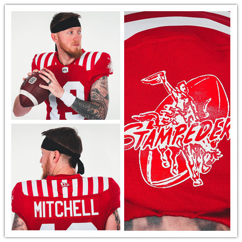 CFL Calgary Stampeders Custom 2020 75TH Anniversary Red Retro New Era Football Jersey